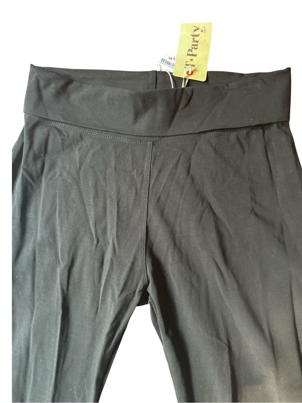 T-Party Floral Embroidered Bell-Bottom Black Stretch Yoga Pants - NWT - Picture 5 of 5